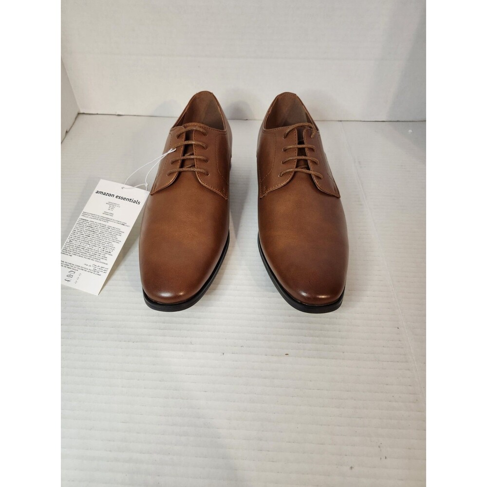 Amazon Essentials Mens Brown Lace Up Leather Dress Shoes Size 8.5